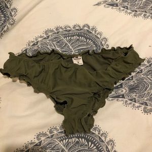 Hollister green cheeky ruffle bikini
